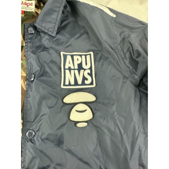 Aape By A Bathing Ape Navy Windbreaker Jacket With Camo Lining S - Picture 5 of 11